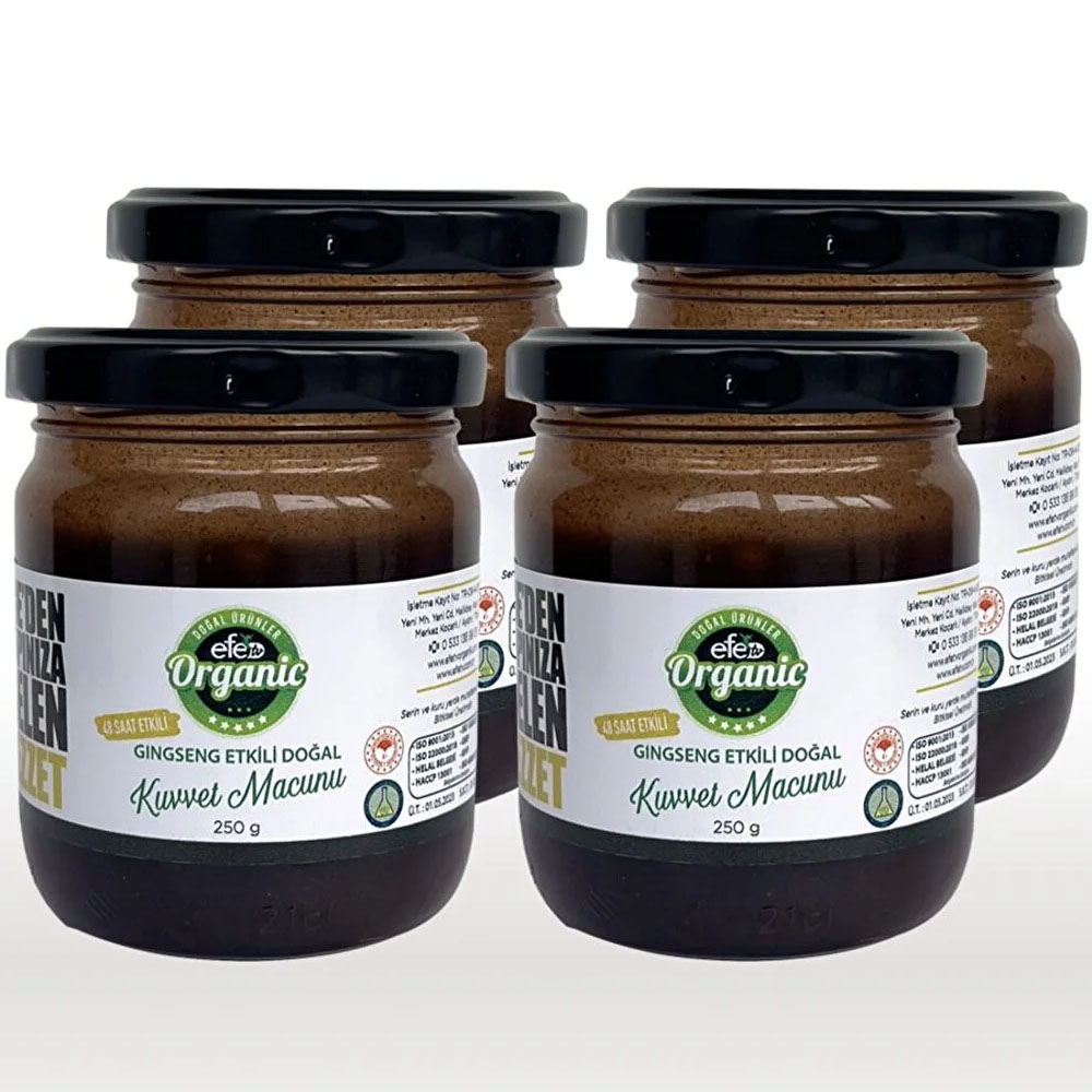 EFE ORGANİC Ginseng Etkili Doğal Kuvvet Macunu (240 Gramx 4 Adet)
